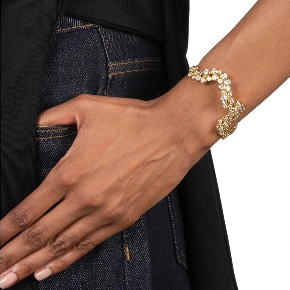 ALEXIS BITTAR • Asterales Gold Wave Cuff CZ Bracelet